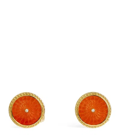 Deakin & Francis Yellow Gold And Diamond Cufflinks