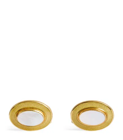 Deakin & Francis Yellow Gold And Mother-of-pearl Cufflinks