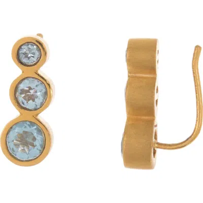Dean Davidson 22k Gold Plated Manhattan Blue Topaz Ear Crawler
