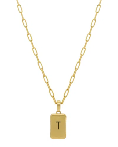 Dean Davidson Baguette 22k Plated Engraved A Initial Pendant Necklace In Gold