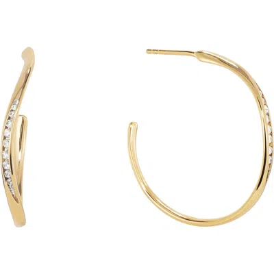 Dean Davidson Camille White Topaz Hoop Earrings In White Cz/gold