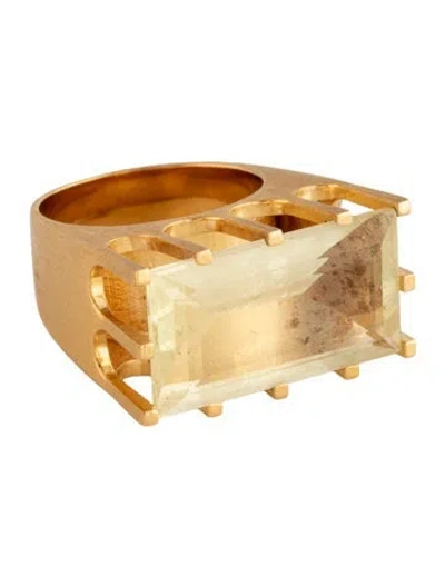 Pre-owned Dean Davidson Castle Cocktail Ring In Yellow