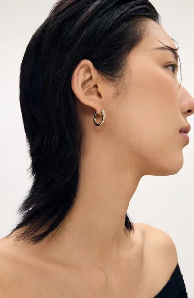 Dean Davidson Charlotte White Topaz Hoop Earrings In White Cz/gold