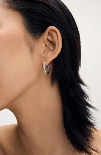 Dean Davidson Charlotte White Topaz Hoop Earrings In White Cz/silver
