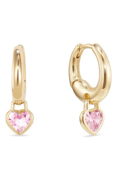 Dean Davidson Cherie Heart Charm Huggie Hoop Earrings In Pink