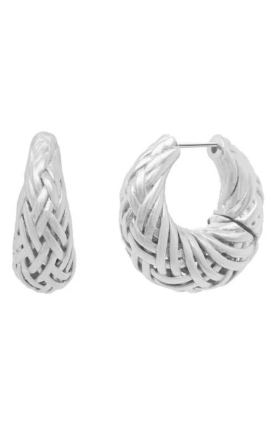 Dean Davidson Cinta Woven Hoop Earrings In Silver