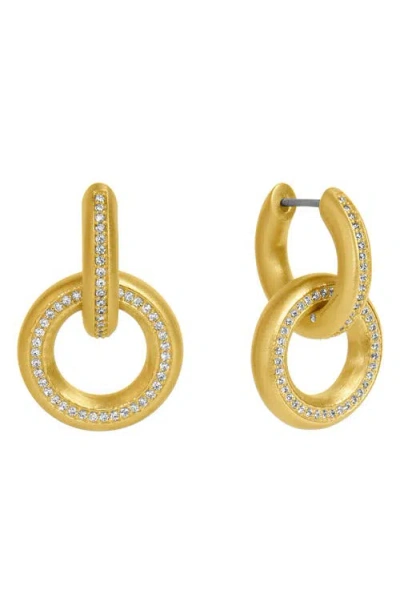 Dean Davidson Colette Pavé Drop Earrings In White Topaz/gold