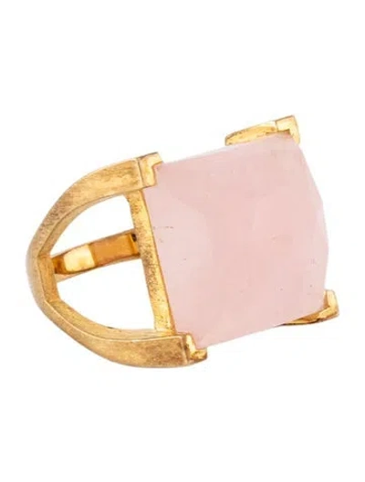 Pre-owned Dean Davidson Crystal Plaza Cocktail Ring In Pink