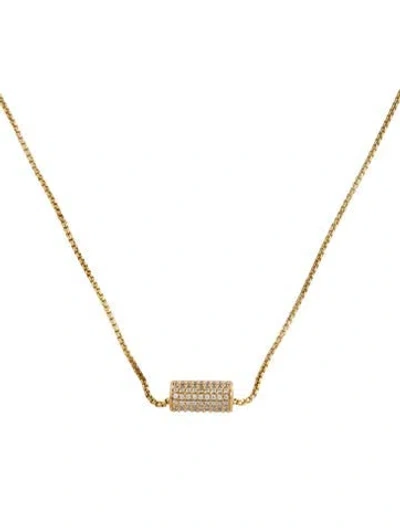 Pre-owned Dean Davidson Cubic Zirconia Petit Pavé Mini Tube Pendant Necklace, 20" In Multicolor