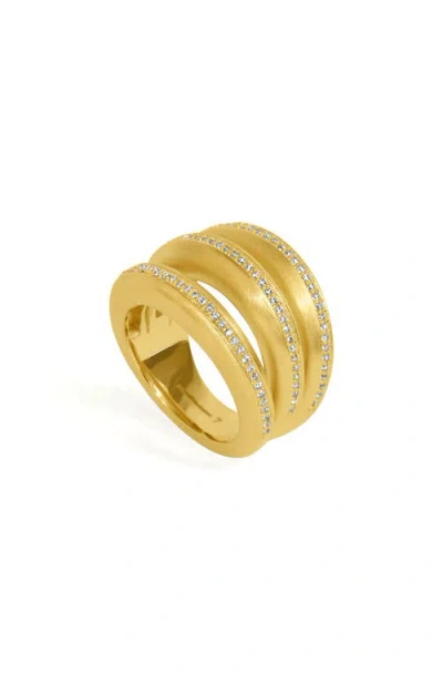 Dean Davidson Dauphine Pavé Cubic Zirconia Stacking Ring In White Topaz/gold