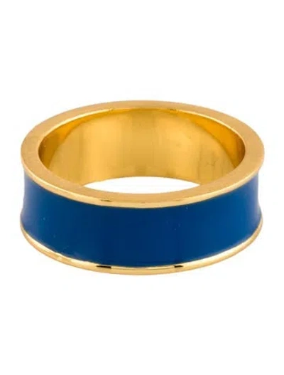 Pre-owned Dean Davidson Enamel Thick Band Ring In Blue
