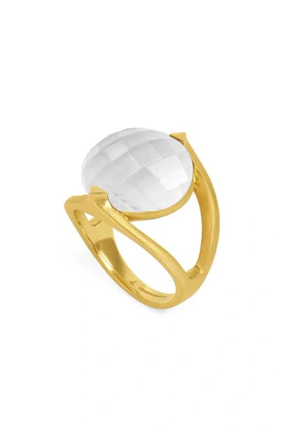 Dean Davidson Galleria Quartz Doublet Ring In Iridescent Pearl/gold