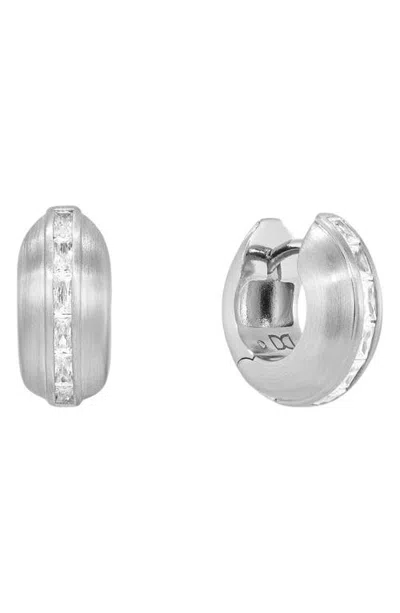 Dean Davidson Gemma White Topaz Huggie Hoop Earrings In White Cz/silver