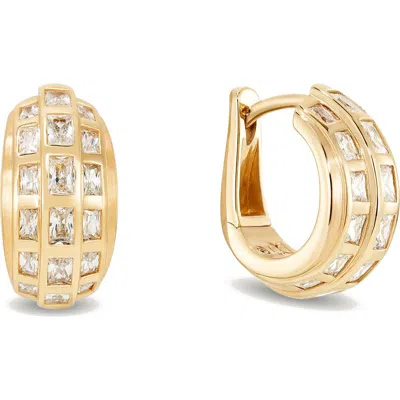 Dean Davidson Gia Huggie Hoop Earrings In White Cz/gold