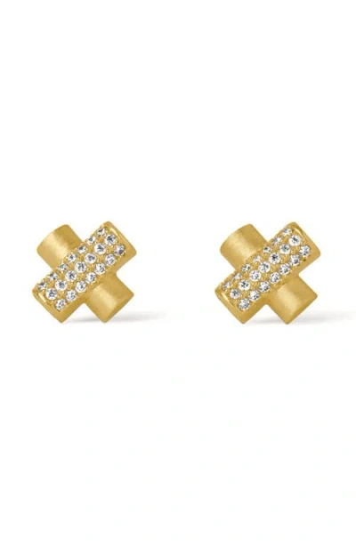 Dean Davidson Juliette Pavé Crisscross Stud Earrings In Gold