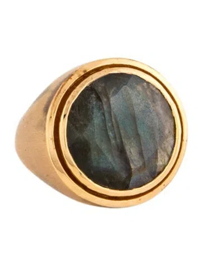 Pre-owned Dean Davidson Labodorite Signet Ring In Multicolor