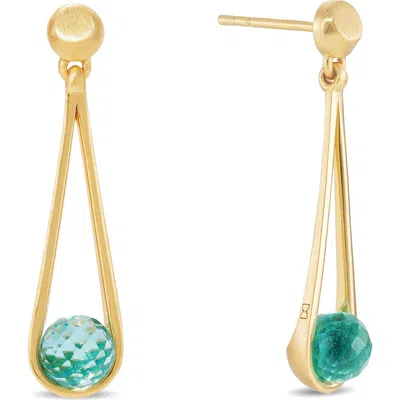 Dean Davidson Mini Ipanema Labradorite Drop Earrings In Sky Blue/gold