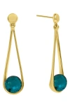 Dean Davidson Mini Ipanema Tourmaline Drop Earrings In Electric Blue/ Gold