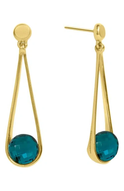 Dean Davidson Mini Ipanema Tourmaline Drop Earrings In Electric Blue/ Gold