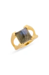 Dean Davidson Mini Plaza Labradorite Ring In Brown