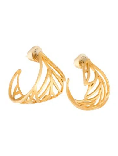 Pre-owned Dean Davidson Origin Foliole Hoop Earrings In Multicolor