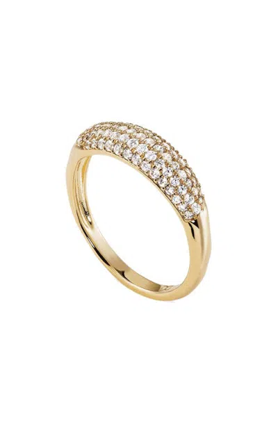 Dean Davidson Pavé Cubic Zirconia Dome Ring In White Cz/gold