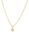 Dean Davidson Petit Pavé Knockout Disc Pendant Necklace In White Topaz/gold