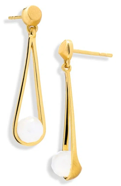 Dean Davidson Petite Ipanema Drop Earrings In Moonstone/gold