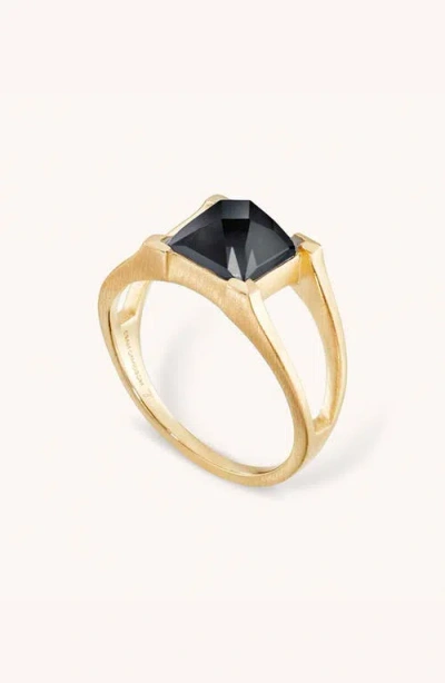 Dean Davidson Petite Plaza Ring In Black Onyx/gold