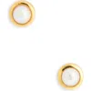 Dean Davidson Signature Genuine Freshwater Pearl Stud Earrings In Gold