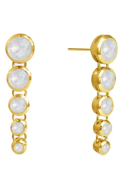 Dean Davidson Signature Statement Drop Earrings In Yellow Gold/moonstone