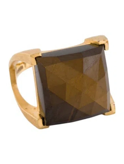 Pre-owned Dean Davidson Tiger's Eye Plaza Cocktail Ring In Multicolor