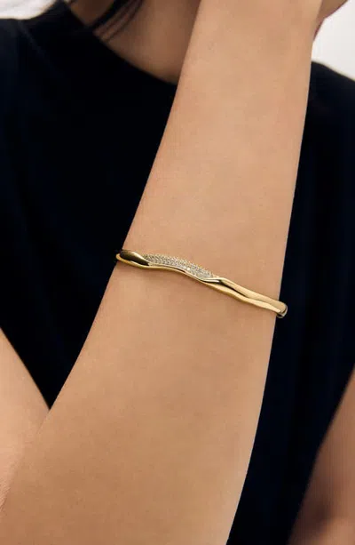 Dean Davidson White Topaz Cuff Bracelet In White Cz/gold