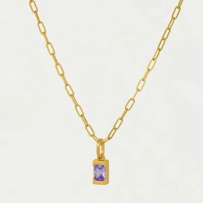 DEAN DAVIDSON WOMEN'S BAGUETTE BIRTHSTONE PENDANT NECKLACE IN FEBRUARY-AMETHYST/GOLD