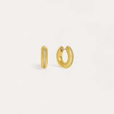 Dean Davidson Women's Colette Pave Huggies Earring In Gold/white In Brown