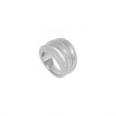 Dean Davidson Women's Dauphine Pave Stacking Ring In Silver/white In Metallic