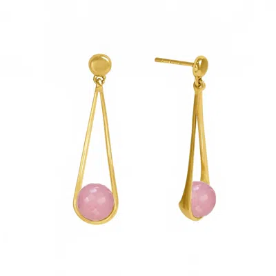 Dean Davidson Women's Mini Ipanema Earrings In Pink Chalcedony In Gold