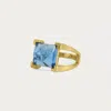 Dean Davidson Women's Mini Plaza Ring In Midnight Blue In Gold