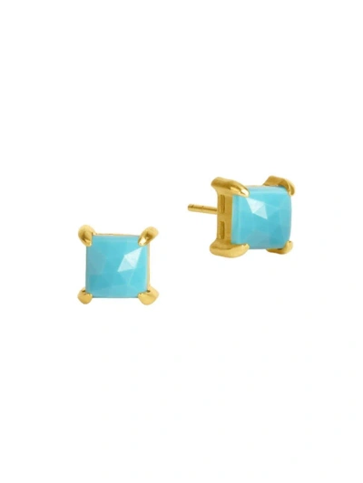 Dean Davidson Women's Nomad 22k-gold-plated & Sleeping Beauty Turquoise Midi Stud Earrings In Turquoise Sky