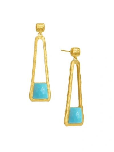 Dean Davidson Women's Nomad 22k-gold-plated & Sleeping Beauty Turquoise Mini Drop Earrings In Turquoise Sky
