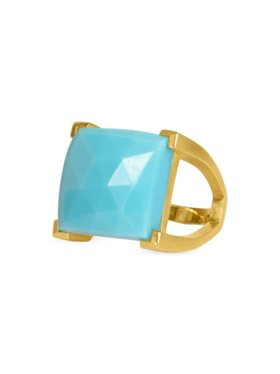 Dean Davidson Women's Nomad Plaza 22k-gold-plated & Aquamarine Ring In Turquoise Sky