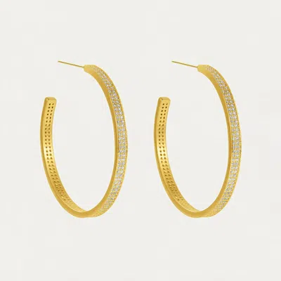 Dean Davidson Women's Petit Pave Midi Hoop Earrings In Gold/white
