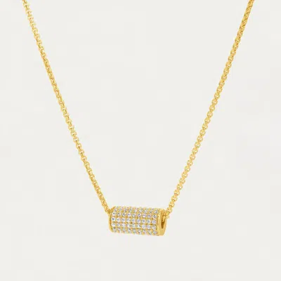 DEAN DAVIDSON WOMEN'S PETIT PAVÉ MINI TUBE NECKLACE IN GOLD/WHITE