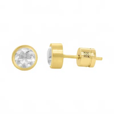 DEAN DAVIDSON WOMEN'S SIGNATURE SMALL STUD EARRINGS IN CRYSTAL QUARTZ/GOLD