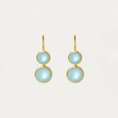 Dean Davidson Women's Tulum Double Droplet Earrings In Iridescent Sky Blue/gold