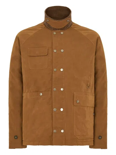 Dean Edmonds Corduroy-collar Buttoned Jacket In Brown