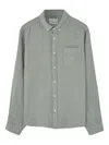 Dean Edmonds Edmmond Button-down Linen Shirt In Green