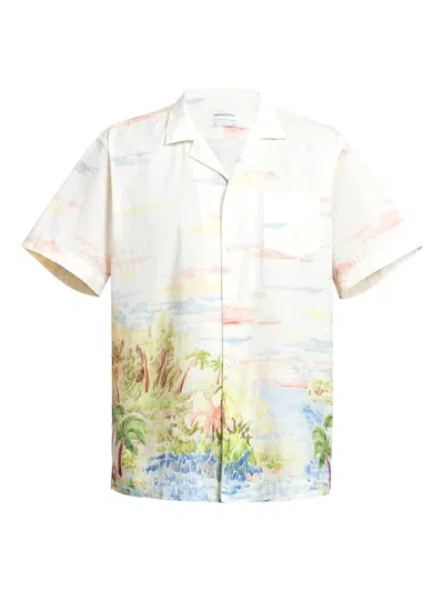 Dean Edmonds Pocket Print Shirt In White