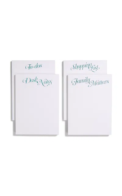 Dear Annabelle Maison Set-of-four Notepads In Green