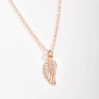 Dear Ava Women's First Communion Wing Necklace In Rose Gold In Multi